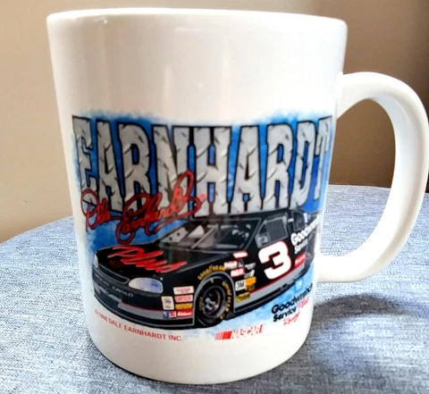 Vintage 1998 Dale Earnhardt #3 Nascar Racing Car Ceramic Mug Cup Cover