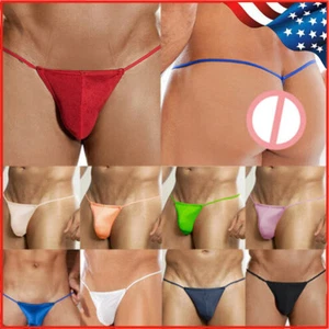 Mutandine uomo sexy vita bassa rigonfiamento marsupio slip perizoma perizoma schiena a T intimo* - Foto 1 di 28