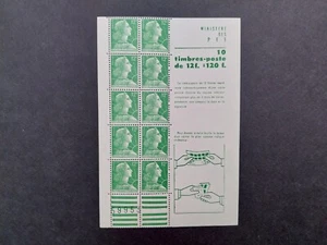 Carnet N° 1010-C1 Marianne de Muller 12fr. mains pliant le feuillet neuf ** voir - Picture 1 of 2