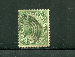 KMC4076-Canada #18 (C671) Queen Victoria 12 1/2¢ yellow green, U,FVF,CV$150.00 - Picture 1 of 2