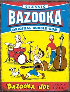 Bazooka Joe Band Retro Comic Logo Bubble Gum Home Wall Décor Metal Tin Sign USA - Picture 1 of 4