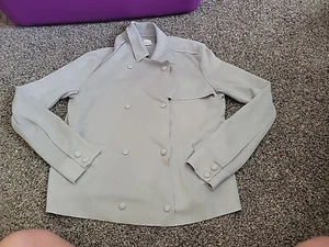 Kut From The Kloth Jacket Womens XS Light Gray Faux Suede Button Ladies - Picture 1 of 3