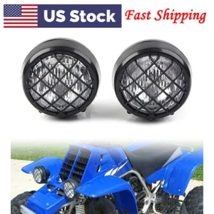 2x Headlight for Yamaha Banshee 1987-2006 Lens Bulbs Light Grills Warrior 350 - Picture 1 of 10