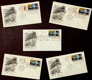 StampTLC US C76 Mond handgestempelt Space Apollo11 1969 Schild Nummer Postleitzahl Post - Bild 1 von 2