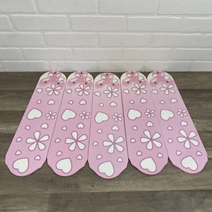 Five Hunter Pink Ceiling Fan Blades Paddles Dreamland Girls Butterfly - Picture 1 of 10