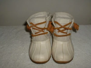 Girl's Sperry Saltwater Duck Boots Beige Size 7 - Imagen 1 de 4