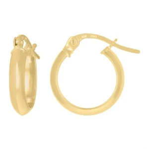 10k Yellow Gold Polished Light Half Round 3mm Hoop Earrings for Women 0.7gm - Picture 1 of 1