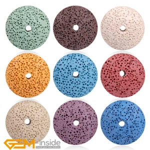 Volcanic Sponge Lava Gemstone Assorted Colors 27mm Disc Beads Jewelry Making 15" - Bild 1 von 80