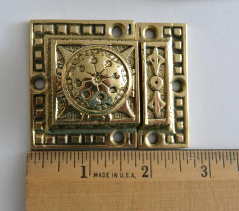 8 NOS Brass Eastlake Cabinet Latches Renovator's Supply Millers Falls MA USA LOT Cover