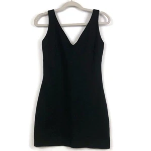 L'agence Black Body Contour V-neck Mini Dress Womens Sz-Small Sleeveless Stretch - Picture 1 of 9