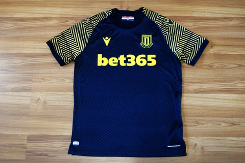 STOKE CITY AWAY FOOTBALL SHIRT 2020-2021 SOCCER JERSEY MACRON BLUE SIZE MEDIUM Cover