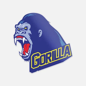 Cartoon Angry Gorilla Head Mascot Vinyl Sticker Decal - Picture 1 of 1