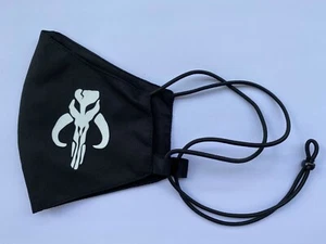 Adjustable Star Wars Mandalorian Black Face Mask Nano-Polyester Anti-Microbial - Picture 1 of 3
