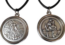 St São Miguel Arcanjo/Christopher Colar Pingente Folheado Prata 1.2 Inc