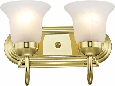 Livex Lighting 1072-02 Riviera 2-Light Bathroom Light Polished Brass - Image 1 of 4