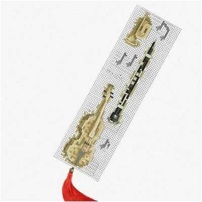 MelodyCraft DIY Musical Instruments Guitar Cross Stitch Kit - Creative Canvas Bo - Image 1 of 4