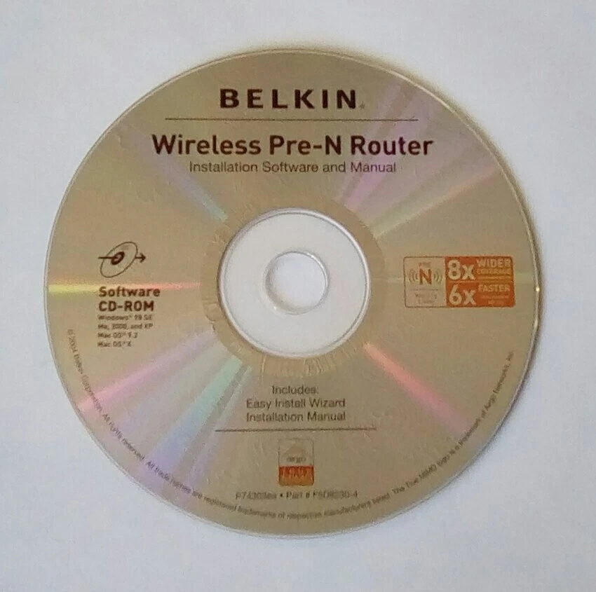 *DISK ONLY* Belkin Wireless Pre-N Router PC - Image 1 of 1