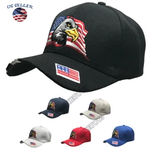 USA American Bald Eagle Flag Embroidered Baseball Cap Hat Premium NEW NEW - Picture 1 of 10