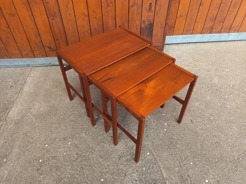 Teak Nesting Tables 3x Vintage Side Table 60s Table Danish 60er 2 Cover