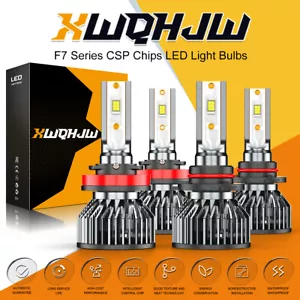 XWQHJW 9005+H11 LED Headlight Combo High+Low Beam Bulbs Kits Super White Bright - Foto 1 di 8