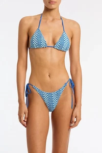 Top de bikini Triangl Vinca Dello azul ganchillo triángulo para mujer mediano nuevo con etiquetas - Imagen 1 de 3
