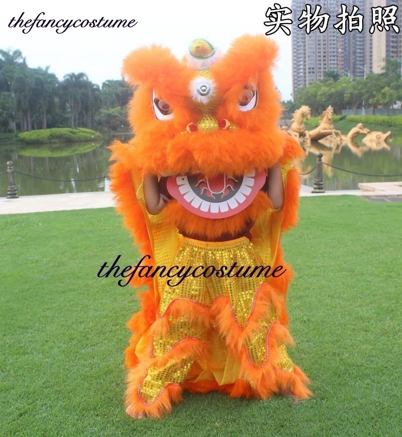 Disfraz de mascota con accesorios de baile de león naranja un pantalón 12 pulgadas cultura popular china Foto 1 de 4