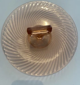 Vtg Imperial Twisted Optic Pink Depression Glass Center Handle Serving Tray 10” - Picture 1 of 3