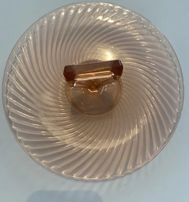 Vtg Imperial Twisted Optic Pink Depression Glass Center Handle Serving Tray 10” - Image 1 of 3