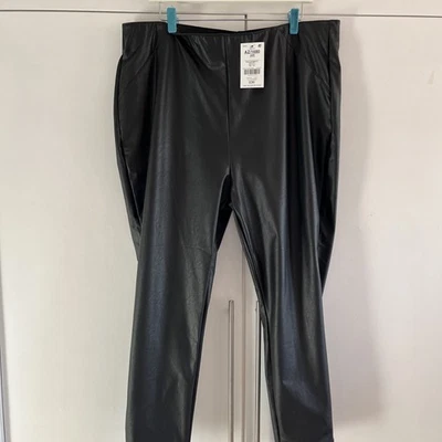 Next Women's Leather Effect Trousers Size 20 Reg - Image 1 of 4