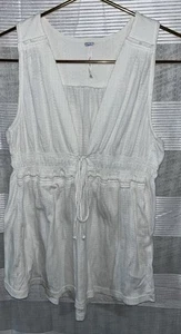 Free People Cream Crochet Knit Tank Baby Doll Womens Size Medium - Picture 1 of 3