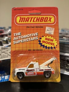 Matchbox 1987-88 MB21 GMC Wrecker White FRANK'S GETTY 24HR Towing Metal Base - Picture 1 of 5