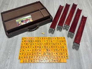 Vintage 1920 - 1930er Catalin Butterscotch Bakelit Mahjong Set 158 Fliesen 5 Brettchen - Bild 1 von 24