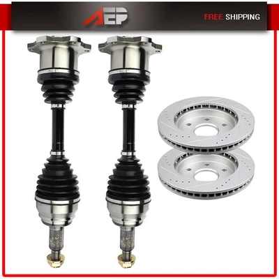 for Chevrolet Avalanche 1500 5.3L 2002-2006 Front CV Axle + Brake Discs Rotors - Image 1 of 4