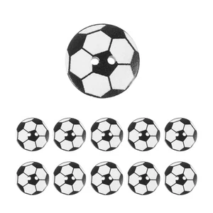 50PCS Wood Buttons Soccer Ball Shape for Crafts, Football Buttons with 2 Hole... - Bild 1 von 8