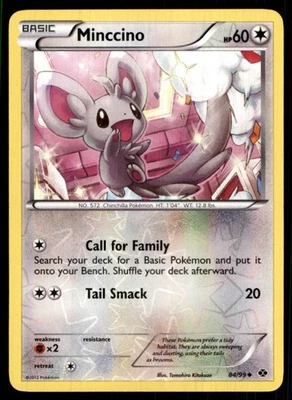 2012 Black & White - Next Destinies Reverse Holo Minccino Basic/Uncommon #84 - Image 1 of 2