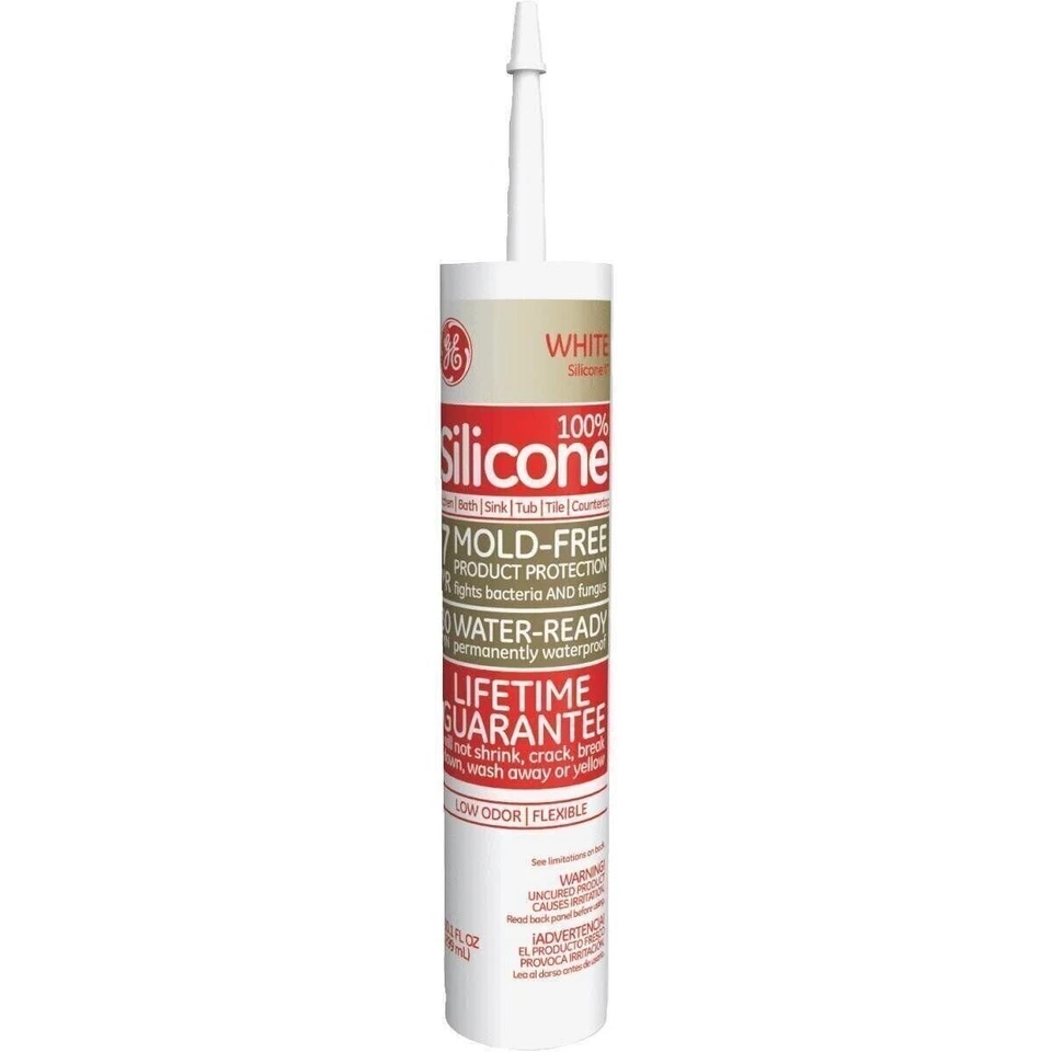 GE GE5070 Silicone II Bath Sealant 10.1 oz Tube White