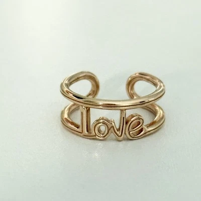 Anillo Pandora Chapado en Oro Rosa 14K Love Band Talla 6 Foto 1 de 4