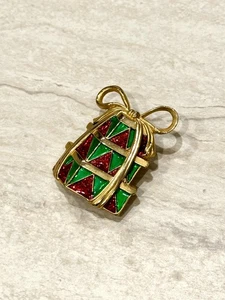 Vintage AK Anne Klein Vintage Weihnachten Urlaub Brosche Anstecknadel Emaille Geschenk Geschenkbox - Bild 1 von 7