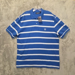 Camisa Polo Chaps Para Hombre Talla XL Azul Pullover Cuarto Botón Rayas Manga Corta - Imagen 1 de 20