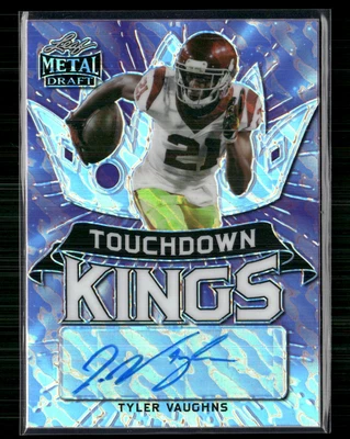 Tyler Vaughns 2021 Leaf Metal Draft Touchdown Kings Purple Auto 5/30 - Image 1 of 2