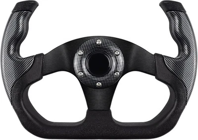 Volante Universal Racing, 6 Pernos Antideslizante Cuero y Aluminio Gris Foto 1 de 4