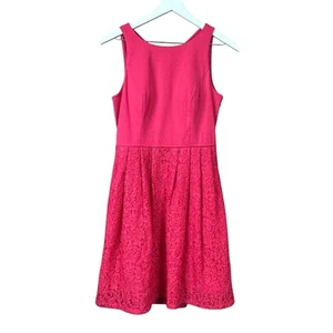 Adrianna Papell Pink Lace A Line Dress Women Sz 6 - Picture 1 of 6