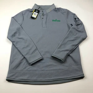 Under Armour NWT Medium Men's Button Waffle Pullover Stretch Long Sleeve LOGO - Picture 1 of 9