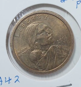 2002-P Sacagawea Dollar Error Double Die 'Dollar' Gouge On Eagles Neck Reverse - Picture 1 of 2