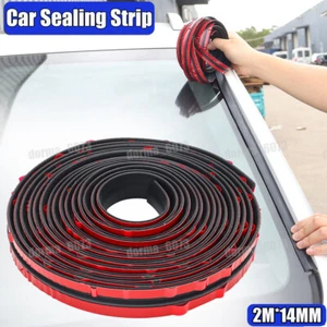 2M Car Front Rear Windshield Panel Seal Strip Rubber Sealed Moulding Trim Black - Picture 1 of 12