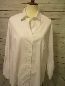Finley Shirt Women's Extra Large White Tunic Bell Long Sleeve Imported Fabric - Picture 1 of 18