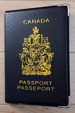Canadian Canada Plastic Vinyl Passport Cover Protector Holder Sleeve - Black