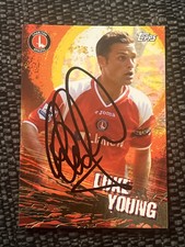 Signed Luke Young Topps Premier Gold 2007 2008 Charlton Trade Card
