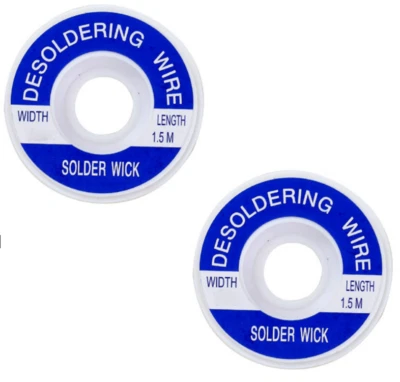 DURATOOL (2 pcs) Desoldering Wire Wick Braid (5 ft.) (Various Widths)