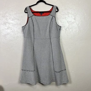 Lands End Herringbone Sleeveless A Line Midi Knee Length Dress Plus Size 20 W - Picture 1 of 13